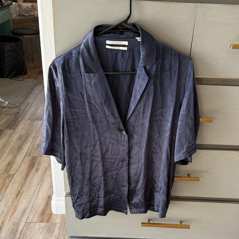 Scotch & Soda Deep Blue Button-Down Shirt